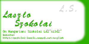 laszlo szokolai business card